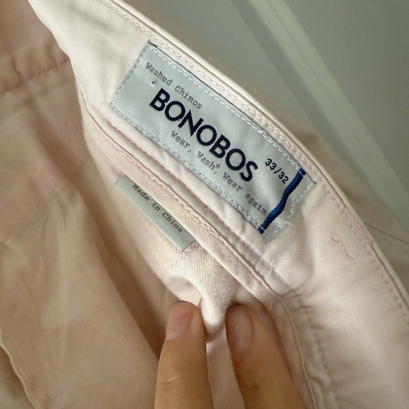 Bonobos washed Chinos light pink cream Straight Leg Jeans - Picture 3 of 6